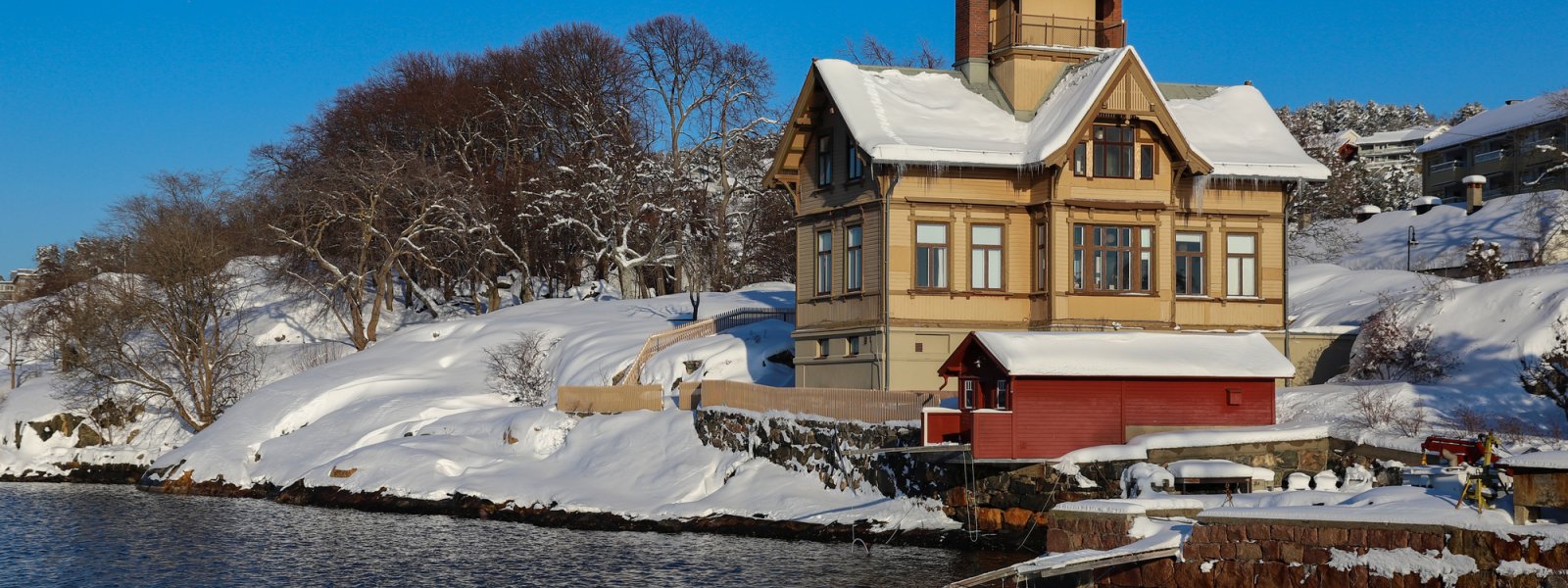 2019 Snø i vannkanten. Universitetets biologiske forskningsstasjon i Drøbak, Akershus