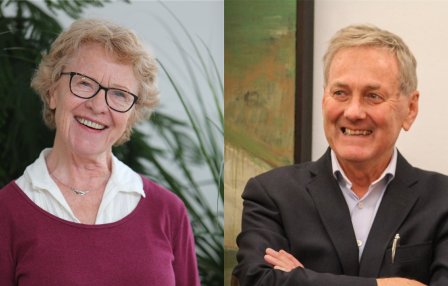 Eva Holo Kostveit og Dagfinn Sundsbø mottok Senterpartiets hedersmerke