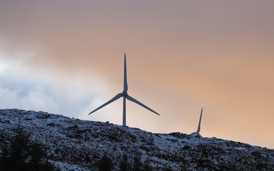 2019 - Vindmøller, vinterlandskap, Stad, Sogn og Fjordane