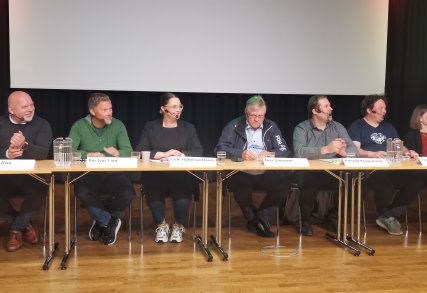 Debattpanelet på konferansen "Det handlar om Norge" på Martin Linge-huset i Valldal 06.06.2023 Debattpanelet på konferansen "Det handlar om Norge" på Martin Linge-huset i Valldal 06.06.2023