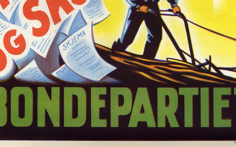 Plakat Bondepartiet skjemavelde